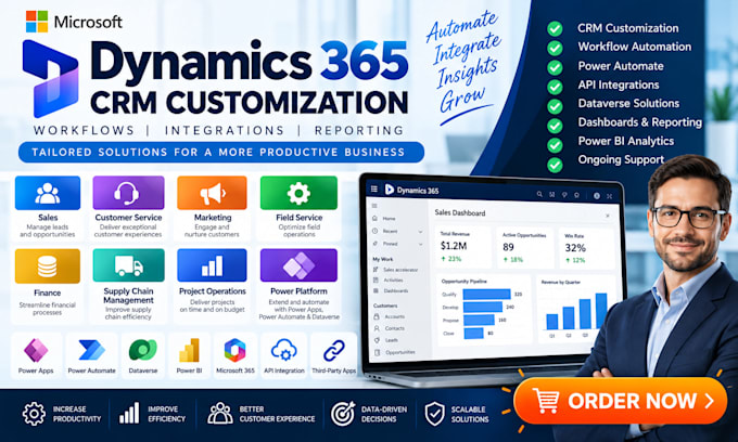 customize dynamics 365 CRM workflows integrations and reporting