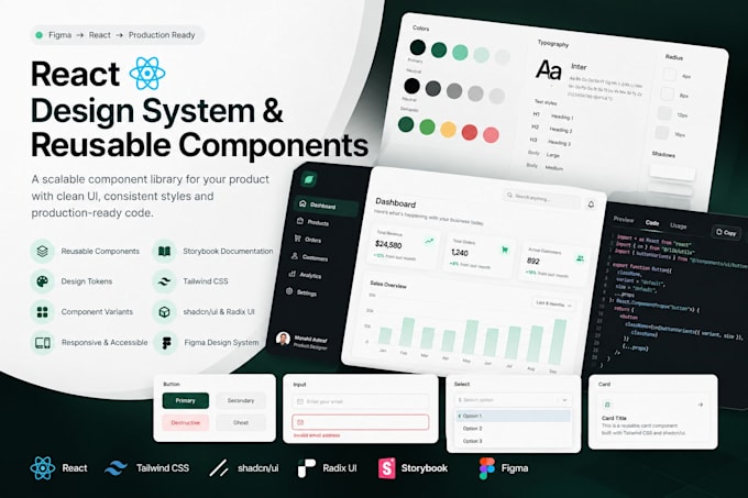 build reusable react components and storybook design system