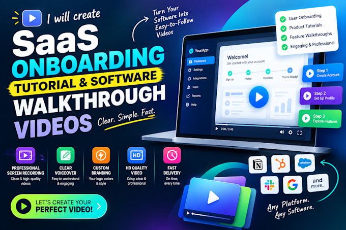 create saas onboarding, tutorial and software walkthrough videos
