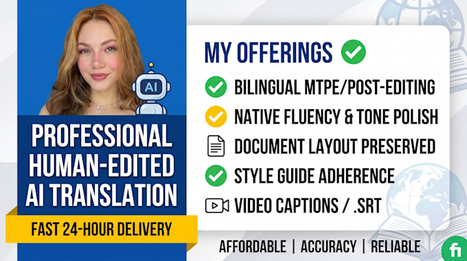 provide native human post editing for your ai text