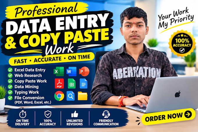 do professional data entry and copy paste work