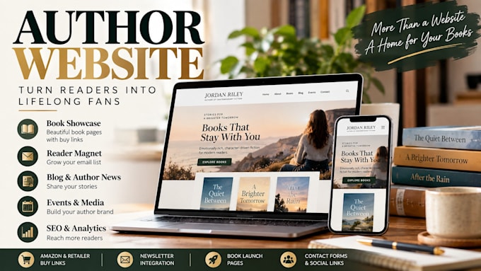 design a professional author website and book website