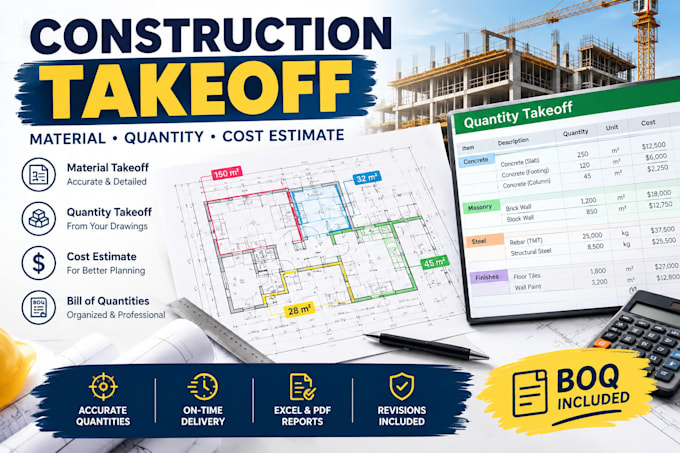 do construction material takeoff quantity takeoff and cost estimates