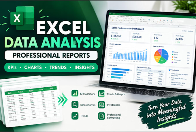 analyze excel data and create professional reports