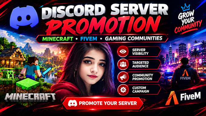 promote your server minecraft, fivem, discord server promotion