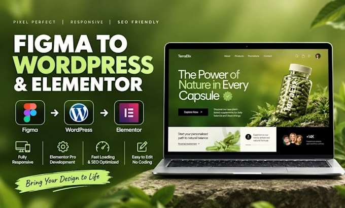 convert figma to elementor or figma to wordpress website