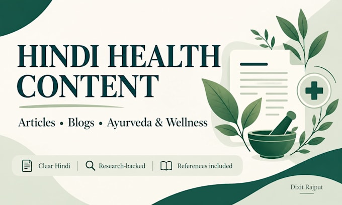 write hindi health articles and blog posts