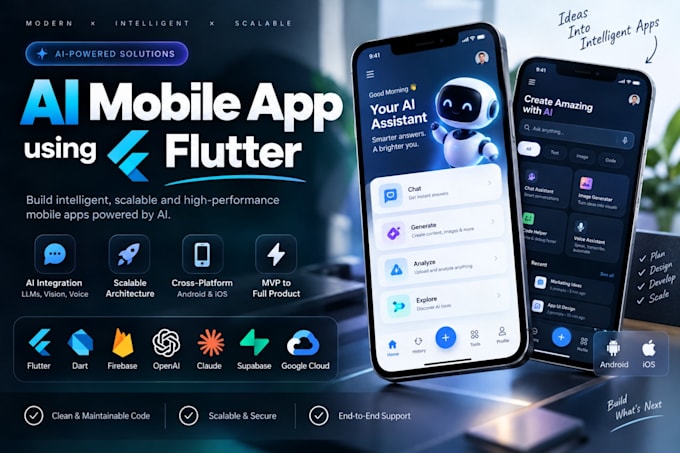 do ai mobile app development, android, ios, using flutter or react native