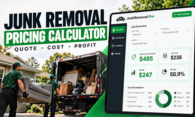 build a junk removal pricing and profit calculator
