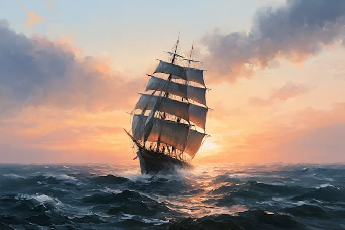 create ship oil painting for you
