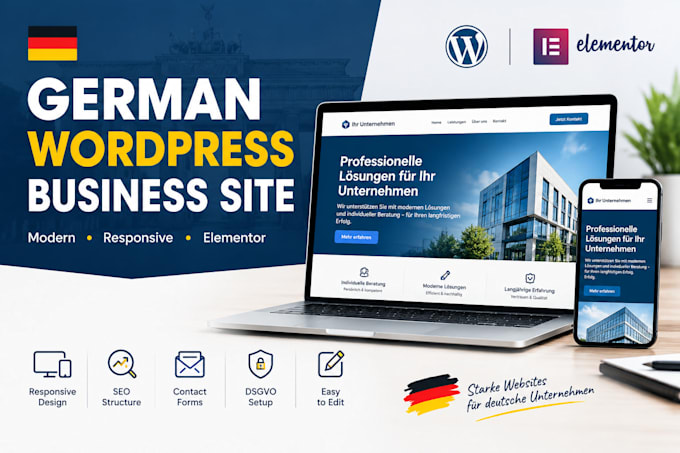create german wordpress website german website wordpress elementor developer