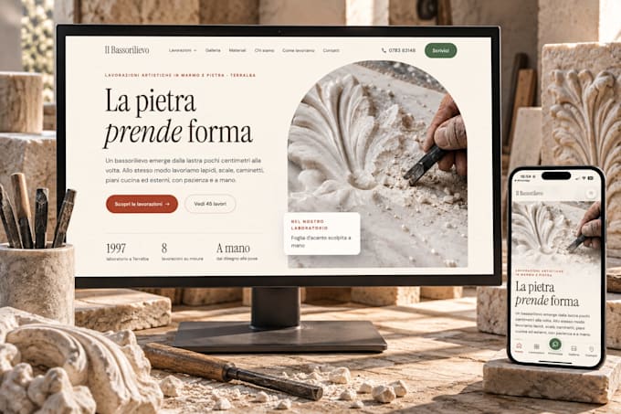 design a premium website for marble and stone businesses