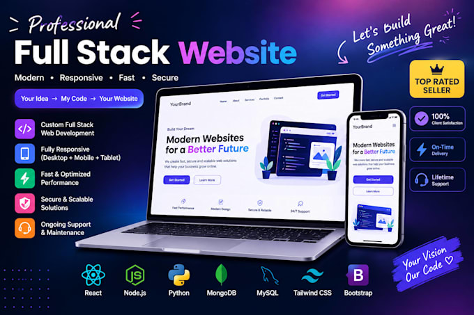 develop professional full stack custom website