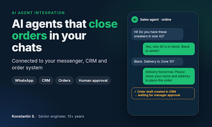integrate an ai agent into your CRM or whatsapp