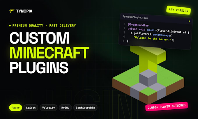 develop custom minecraft plugins for paper and spigot