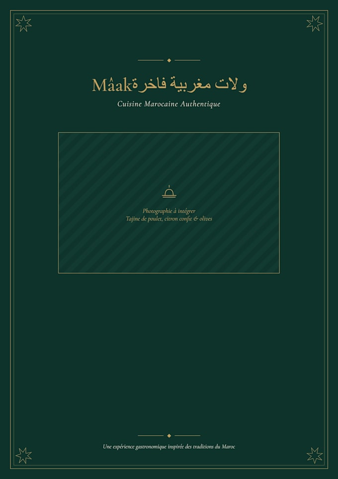 design a luxury moroccan restaurant menu