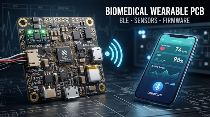design biomedical wearable pcb ble connectivity and embedded firmware