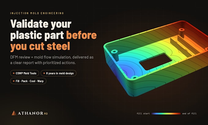 do mold flow analysis and dfm review for your plastic injection part