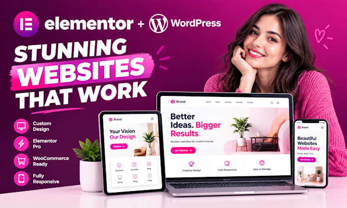 design wordpress website with elementor and elementor pro