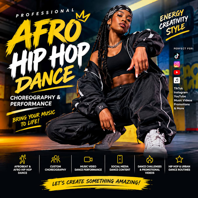 create afro hip hop dance choreography for your song