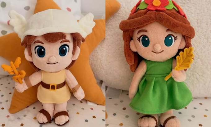design custom plushie reference sheet stuffed animal character or ych concept