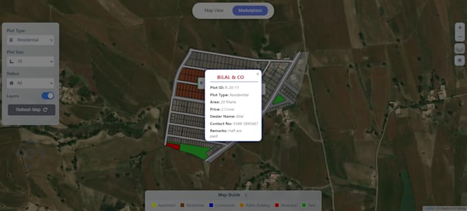 develop land or real estate information management system