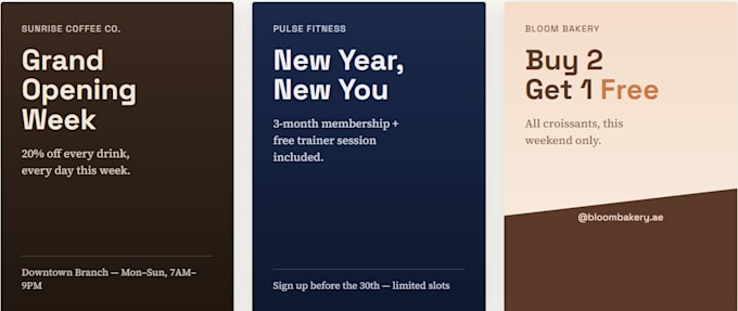 design a professional advertisement poster or flyer