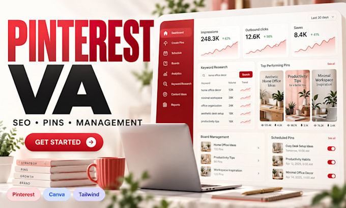 be your pinterest marketing manager and virtual assistant for SEO pins