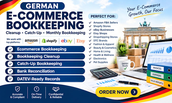 do ecommerce bookkeeping cleanup catchup and datev books