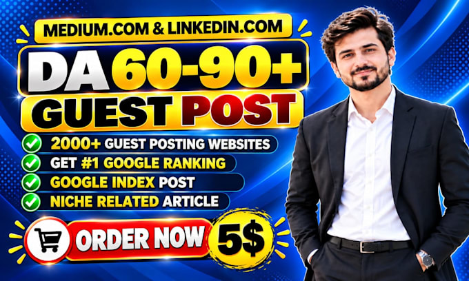 write and publish article on medium,com and linkedin,com high da backlinks