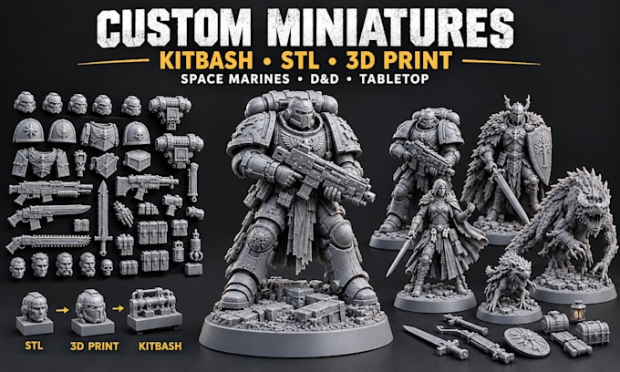 3d sculpt your warhammer 40k miniatures kitbash bit dnd tabletop stl 3d printing