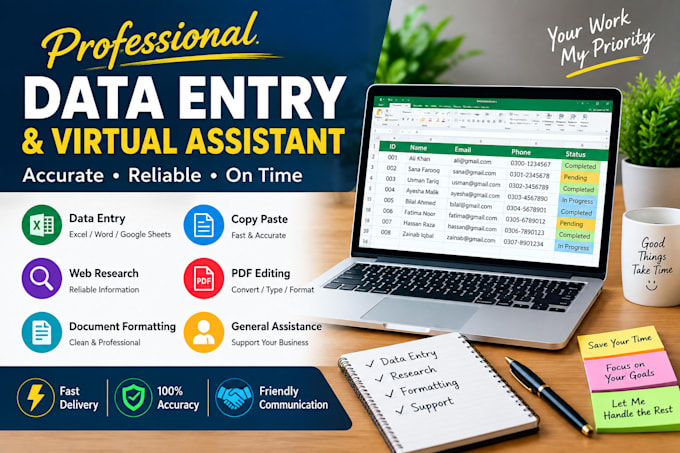 do accurate data entry and copy paste tasks