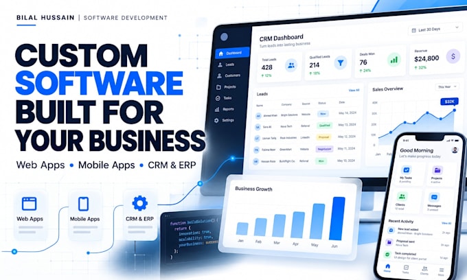 build a custom CRM, dashboard, or business web app