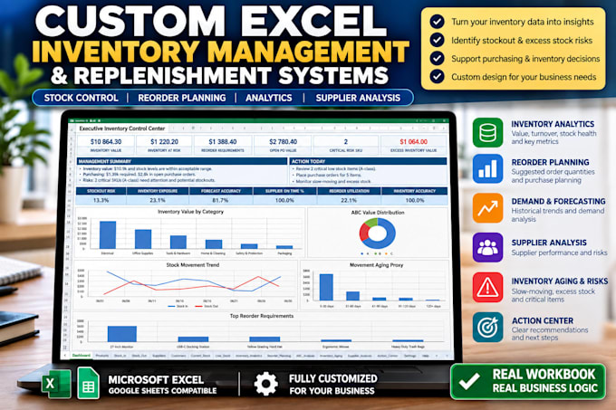 build an excel inventory management and replenishment system