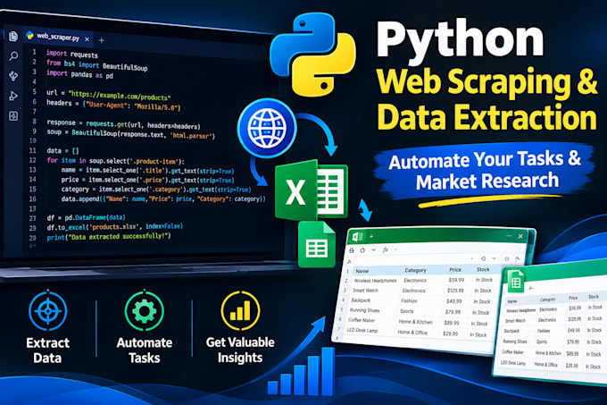 build a custom python web scraper and automation bot