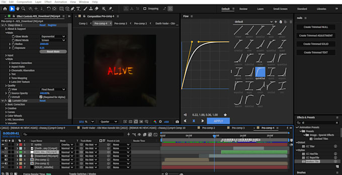 make edits using after effects