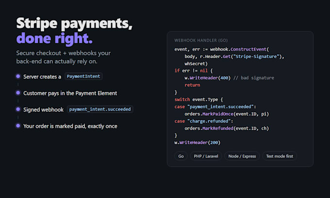 integrate stripe payments and webhooks into your web app