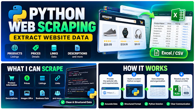 build a python web scraper and export data to excel or CSV