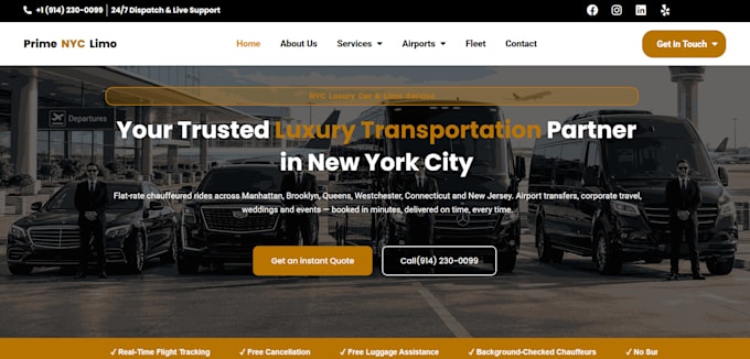 design a modern limo website for your limousine business