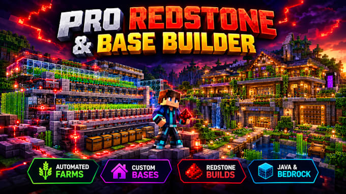 build efficient minecraft redstone farms and custom survival bases
