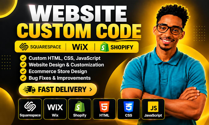 customize squarespace wix shopify website with custom code