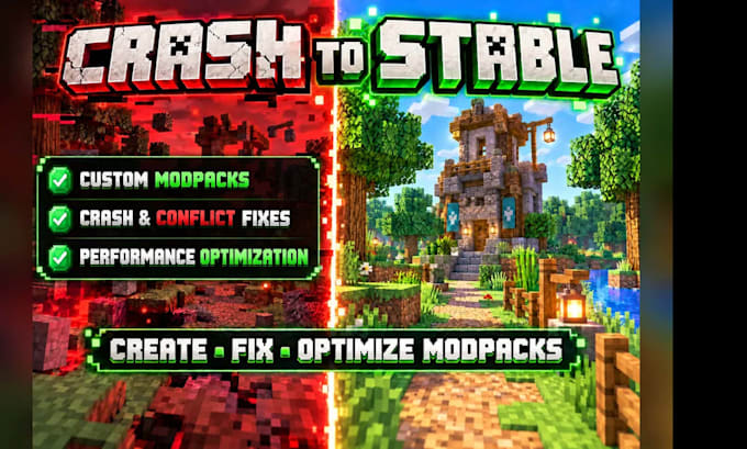 create, fix or optimize your minecraft modpack, cobblemon or crash issues