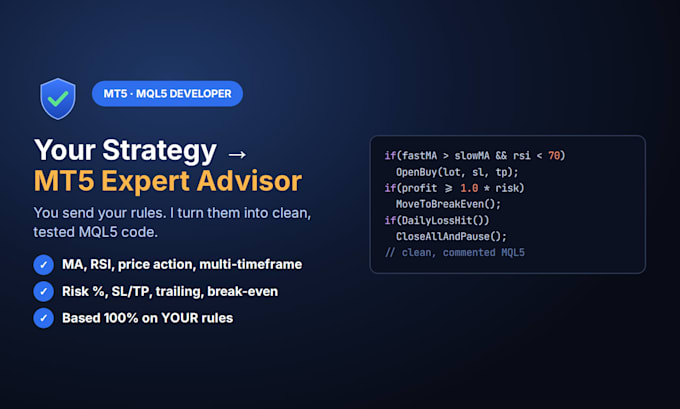 code your trading strategy into an mt5 expert advisor