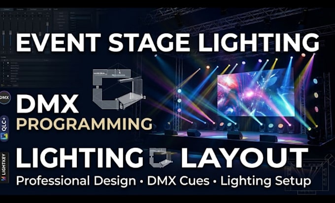 create event stage design and program dmx lighting cues in qlc and lightkey