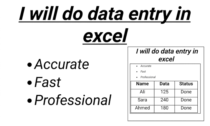do data entry excel typing