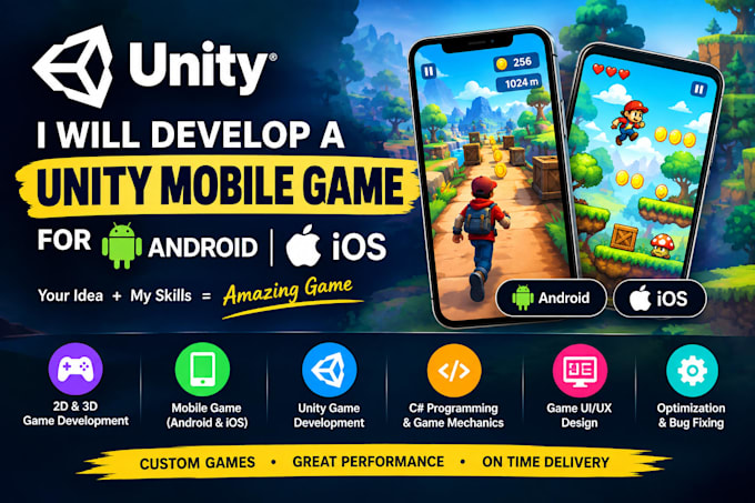 develop a unity mobile game for android and ios