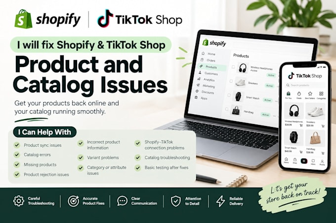 fix shopify tiktok shop product and catalog issues