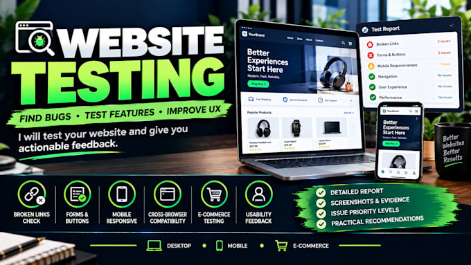 professionally test your website and find bugs and issues