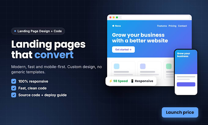 design and develop a responsive landing page