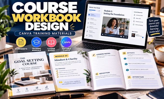 design canva course workbook training manual and worksheets